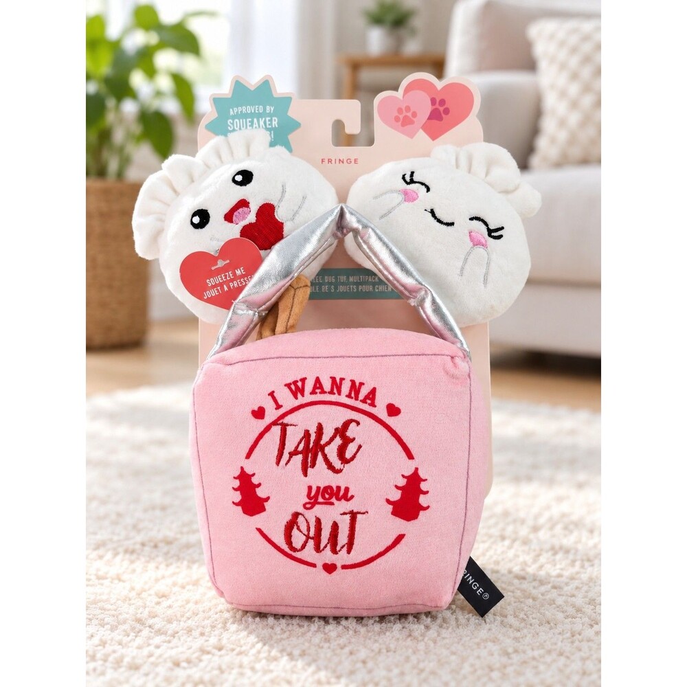 Fringe Studio “I Wanna Take You Out” Chinese Takeout Plush Squeaky Dog Toy...